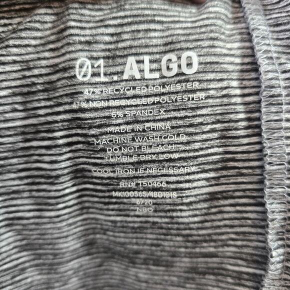 01. ALGO Performance Quick Dry Moisture Wicking Gray Stripe Hooded Top Large - Picture 6 of 7